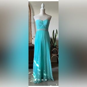Turquoise evening gown